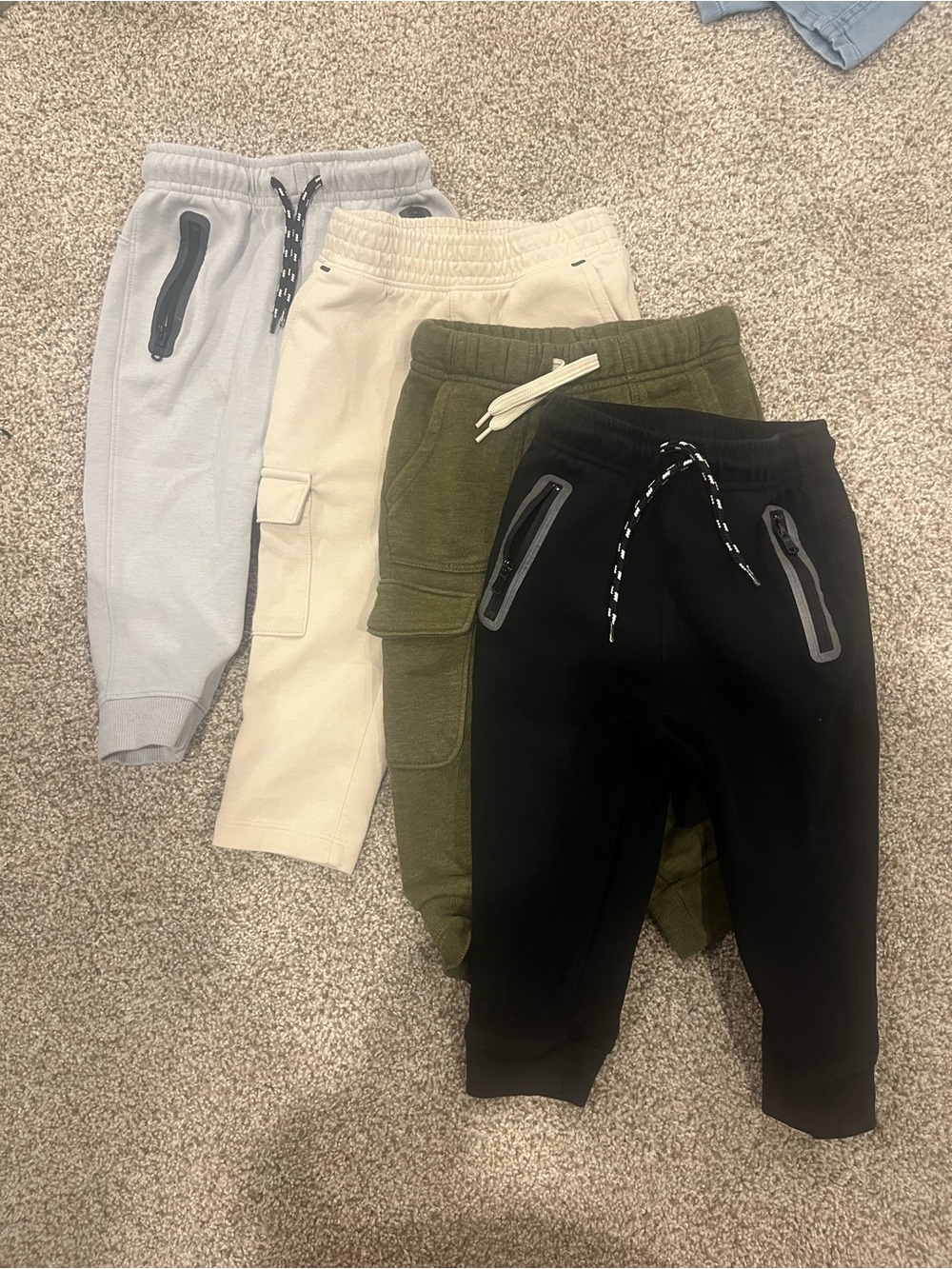 Old Navy Kids Cargo Joggers - Black, Olive, Cream, Light Gray
